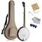 Ashthorpe 5-String Banjo - Full Size with 24 Brackets, Closed Back, Mahogany Resonator, and Geared 5th Tuner